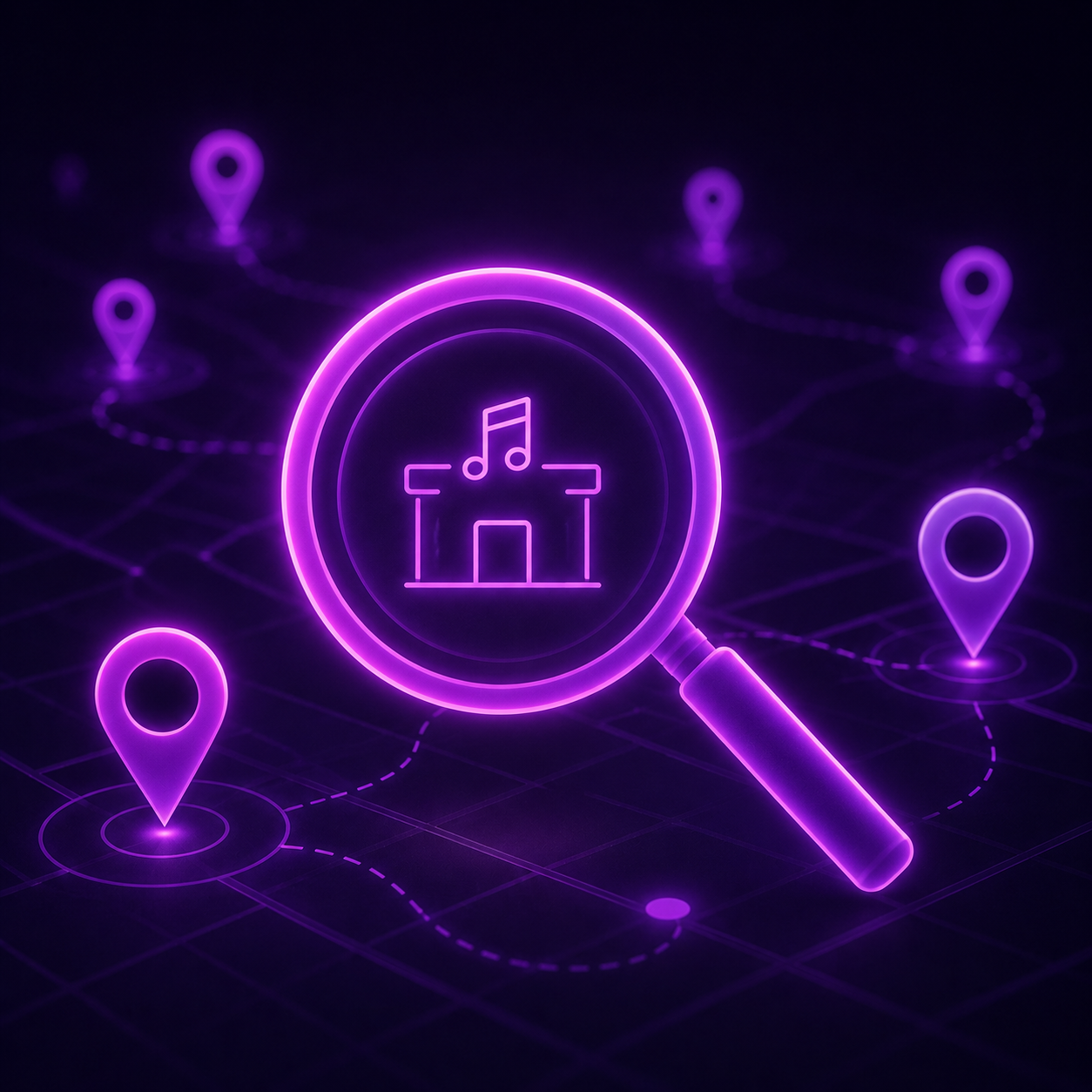 Noxxxie use case showing nearby venue search